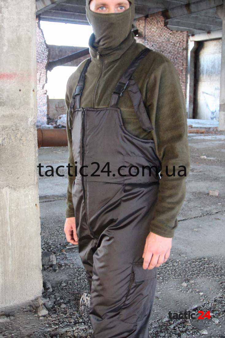 Зимние штаны Черные "Полукомбинезоны" в военторг tactic24.com.ua