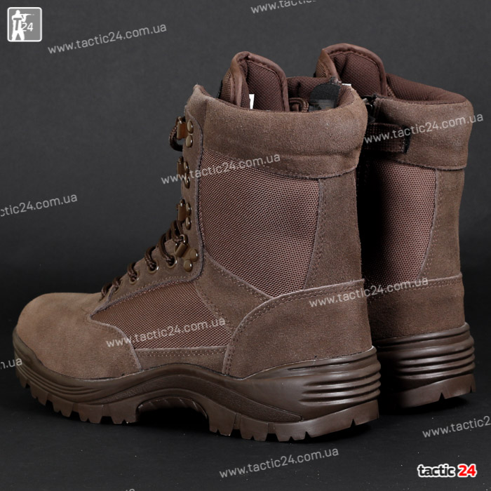 Тактические ботинки осень-зима Милтек со змейкой коричневые (brown) в военторг tactic24.com.ua
