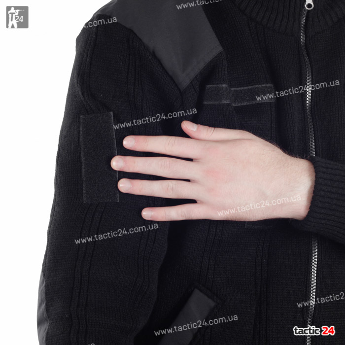 Офицерский свитер на змейке Черный в военторг tactic24.com.ua