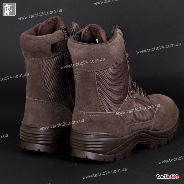 Тактические ботинки осень-зима Милтек со змейкой коричневые (brown) в военторг tactic24.com.ua